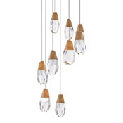 Schonbek Beyond Martini 9 Light 17" Wide LED Clear Optic Crystal Pendant Aged Brass