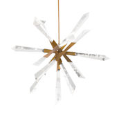 Schonbek Beyond Solitude 36" Wide Switchable Color Temperature LED Quartz Crystal Pendant Aged Brass