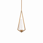 Schonbek Beyond Devotion 4" Wide LED Crystal Mini Pendant Aged Brass