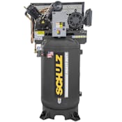 Schulz 7.5 HP 80 Gal 175 Max PSI V-Series Two-Stage Stationary Electric (208 Volt 3 Phase) Reciprocating Air Compressor with Vertical Tank N/A
