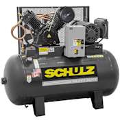 Schulz 7.5 HP 80 Gal 175 Max PSI V-Series Two-Stage Stationary Electric (208 Volt 3 Phase) Reciprocating Air Compressor with Horizontal Tank N/A