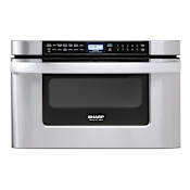 Sharp 24 Inch Wide 1.2 Cu. Ft. Drawer Microwave with Auto Defrost Stainless Steel