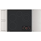 Sharp 24 Inch Wide 4 Burner Electric Cooktop with Side Accessories Stainless Steel
