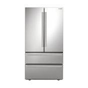 Sharp 36 Inch Wide 22.5 Cu. Ft. Energy Star Rated French Door Refrigerator with Dual Freezer Compartments Stainless Steel
