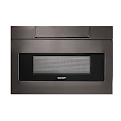Sharp 24 Inch Wide 1.2 Cu. Ft. Microwave Drawer with Push Button Opening Black Stainless Steel