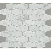 Shaw Chateau Stretch Hex Mosaic - 11-13/16" x 12-3/16" Hexagon Geometric Mosaic Floor Tile - Marble Visual - Sold by Sheet (1 SF/Sheet) Bianco Carrara