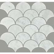 Shaw Chateau Fan Mosaic - 9-5/8" x 10" Fan Mosaic Floor Tile - Tile Visual - Sold by Sheet (0.67 SF/Sheet) Bianco Carrara