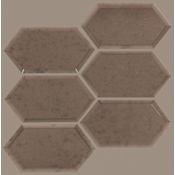 Shaw Lucerne Beveled Hex - 12" x 12" Sheet Hexagon Geometric Mosaic Wall Tile - Glass Visual - Sold by Sheet (1 SF/Sheet) Bronze