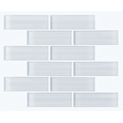 Shaw Cardinal Subway Glass Mosaic - 12" x 12" Sheet Rectangle Subway Mosaic Wall Tile - Tile Visual - Sold by Sheet (1 SF/Sheet) Ice