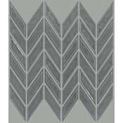 Shaw Geoscape - 12" x 12" Parallelogram Chevron Mosaic Wall Tile - Tile Visual - Sold by Sheet (0.89 SF/Sheet) Dark Gray
