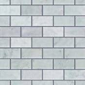 Shaw Chateau Beveled Edge Mosaic - 12" x 12" Sheet Rectangle Subway Mosaic Floor Tile - Polished Tile Visual - Sold by Sheet (1 SF/Sheet) Bianco Carrara