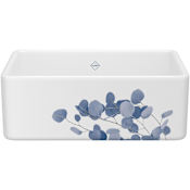 Shaws Shaker 30" Farmhouse Single Basin Fireclay Kitchen Sink Eucalyptus Blue / Silver