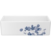Shaws Shaker 36" Farmhouse Single Basin Fireclay Kitchen Sink Eucalyptus Blue / Silver