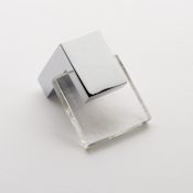 Sietto Affinity 1-5/8 Inch Long Finger Cabinet Pull with Clear Glass Polished Chrome