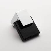 Sietto Affinity 1-5/8 Inch Long Finger Cabinet Pull with Black Glass Polished Chrome