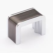 Sietto Fusion 1-3/8 Inch Center to Center Handle Cabinet Pull Gunmetal / Polished Chrome