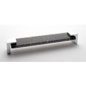 Sietto Affinity 8 Inch Center to Center Handle Cabinet Pull with Slate Gray Glass Polished Chrome