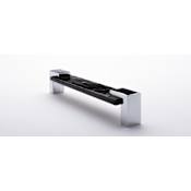 Sietto Affinity 5-5/8 Inch Center to Center Handle Cabinet Pull with Black Glass Polished Chrome