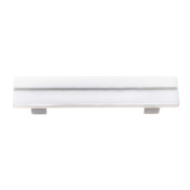 Sietto Bandwidth 3-1/2 Inch Center to Center Bar Cabinet Pull with White Glass Satin Nickel