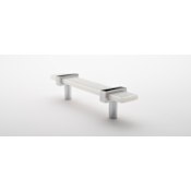 Sietto 5-1/2 Inch Long Handle Cabinet Pull with White Glass and Adjustable Center to Center Polished Chrome