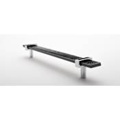 Sietto 9 Inch Long Handle Cabinet Pull with Slate Gray Glass and Adjustable Center to Center Polished Chrome