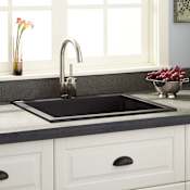 Signature Hardware Holcomb 24" Drop In Single Basin Granite Composite Kitchen Sink Black