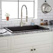 Signature Hardware Algren 33" Drop In Single Basin Granite Composite Kitchen Sink Black