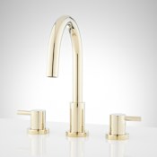 Signature Hardware Rotunda 1.2 GPM Widespread Bathroom Faucet with Pop-Up Drain Assembly Polished Brass