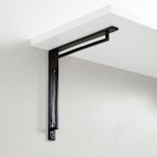 Signature Hardware 8" Harridge Cast Iron Shelf Bracket Black Powder Coat