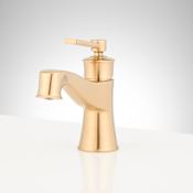 Signature Hardware Pendleton 1.2 GPM Single Hole Bathroom Faucet with Pop-Up Drain Assembly Brushed Gold
