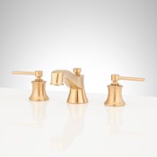 Signature Hardware Pendleton 1.2 GPM Widespread Bathroom Faucet with Pop-Up Drain Assembly Brushed Gold