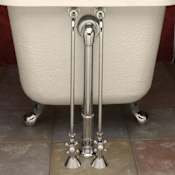 Signature Hardware Single Offset Supplies with Four Ball Cross Handle Valves - for Copper Pipe Chrome