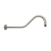 Signature Hardware Victorian 17" Wall Mounted Shower Arm and Flange Brushed Nickel