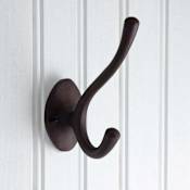 Signature Hardware 1-3/8 Inch Wide Double Coat and Hat Hook Bronze Patina