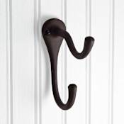 Signature Hardware 1-3/8 Inch Wide Double Coat and Hat Hook Bronze Patina