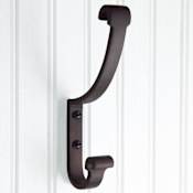 Signature Hardware 5/8 Inch Wide Double Coat and Hat Hook Bronze Patina