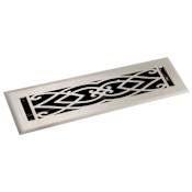Signature Hardware Victorian Steel Floor Register - 2-1/4" x 10" (3-1/2" x 11-1/4" Overall) Brushed Nickel