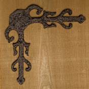 Signature Hardware Mediterranean 8-3/8" x 8-3/8" Bronze Corner Dummy Strap Hinge - Single Hinge Bronze Patina