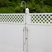 Signature Hardware Deluxe Outdoor Shower Mixer Shower Head with Foot Shower Stainless Steel
