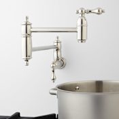Signature Hardware Augusta 1.8 GPM Double Handle Wall Mounted Pot Filler Polished Nickel