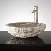 Signature Hardware 18" Natural Stone Vessel Bathroom Sink Beige