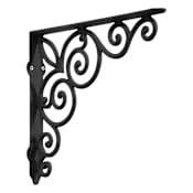 Signature Hardware Victorian 11-3/4" Iron Shelf Bracket Black Powder Coat