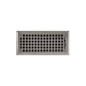 Signature Hardware Mission Brass Floor Register - 4" X 10" (5-1/8" X 11-1/4" Overall) Brushed Nickel