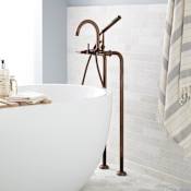 Signature Hardware Sebastian Freestanding Floor Mounted Tub Filler with Lever Handles - 29-1/2" Spout Height - Includes Hand Shower and Valve Oil Rubbed Bronze