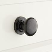 Signature Hardware Solid Bronze 1-1/2 Inch Diameter Mushroom Cabinet Knob with Beveled Round Base Dark Bronze