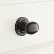 Signature Hardware Solid Bronze 1-1/4 Inch Oval Cabinet Knob with Beveled Round Base Dark Bronze