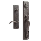 Signature Hardware Bullock Left Handed Full Plate Keyed Entry Single Cylinder Door Handleset with Interior Lever Dark Bronze