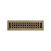 Signature Hardware Honeycomb Brass Floor Register - 2-1/4" x 14" (3-1/4" x 15" Overall) Antique Brass