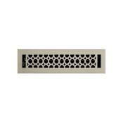 Signature Hardware Honeycomb Brass Floor Register - 2-1/4" x 14" (3-1/4" x 15" Overall) Brushed Nickel