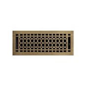 Signature Hardware Honeycomb Brass Floor Register - 4"x12" (5"x13-1/4" Overall) Antique Brass
